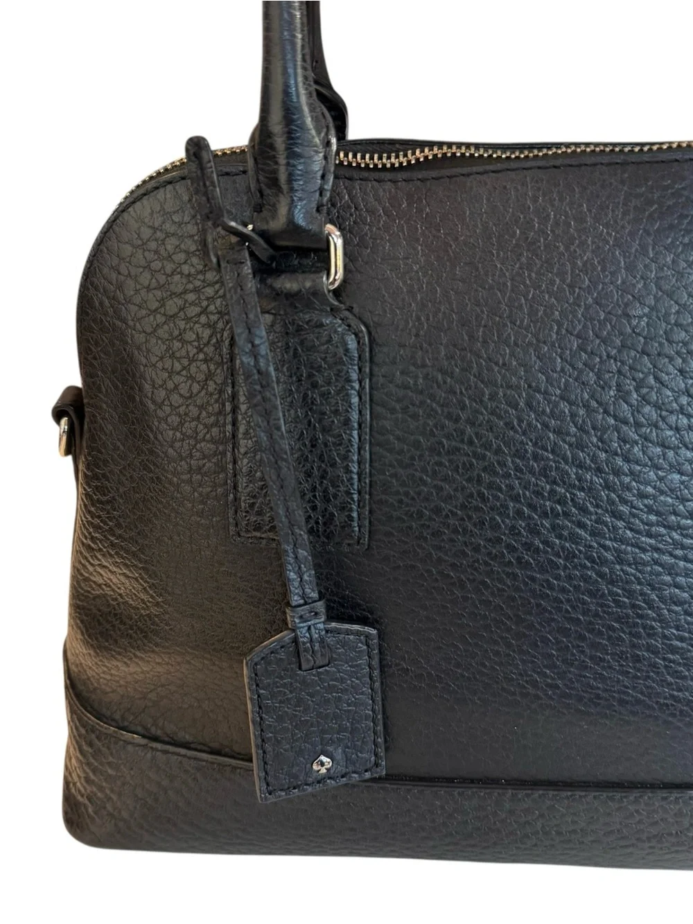 kate spade Bay Street Small Black Rachelle Pebbled Leather Dome Satchel